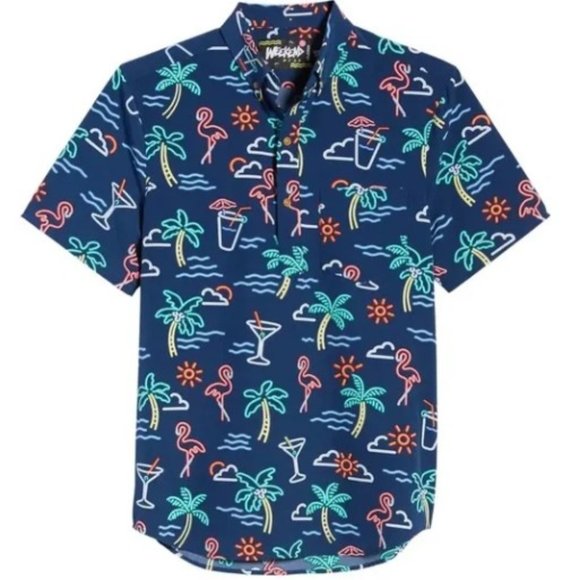 chubbies Other - NWT Chubbies The One Man Wolf Pack Friday Shirt Blue Neon Men's Size